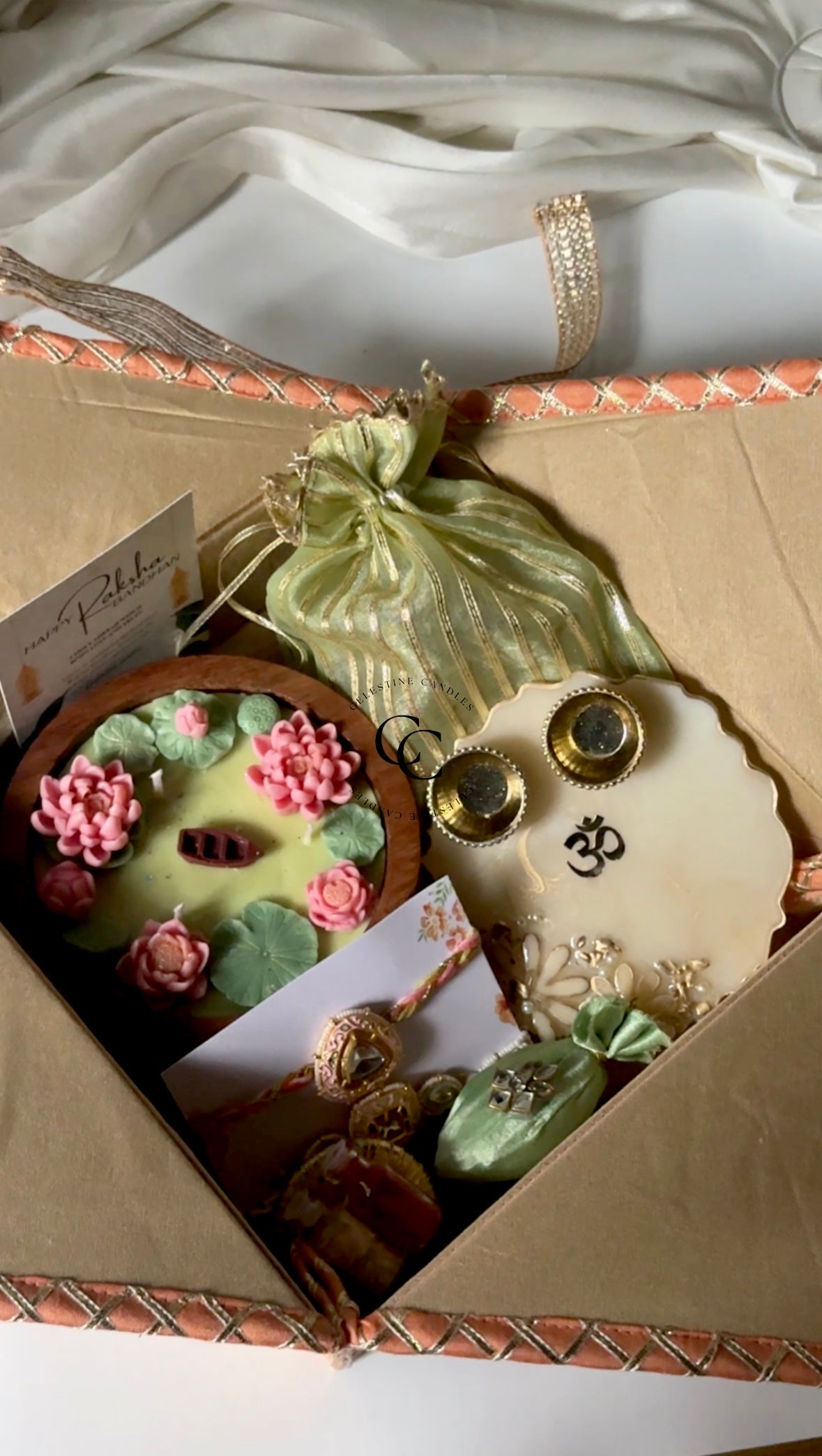 Lotus Pond Gotta Festive Rakhi Hamper for Bhaiya and Bhabhi