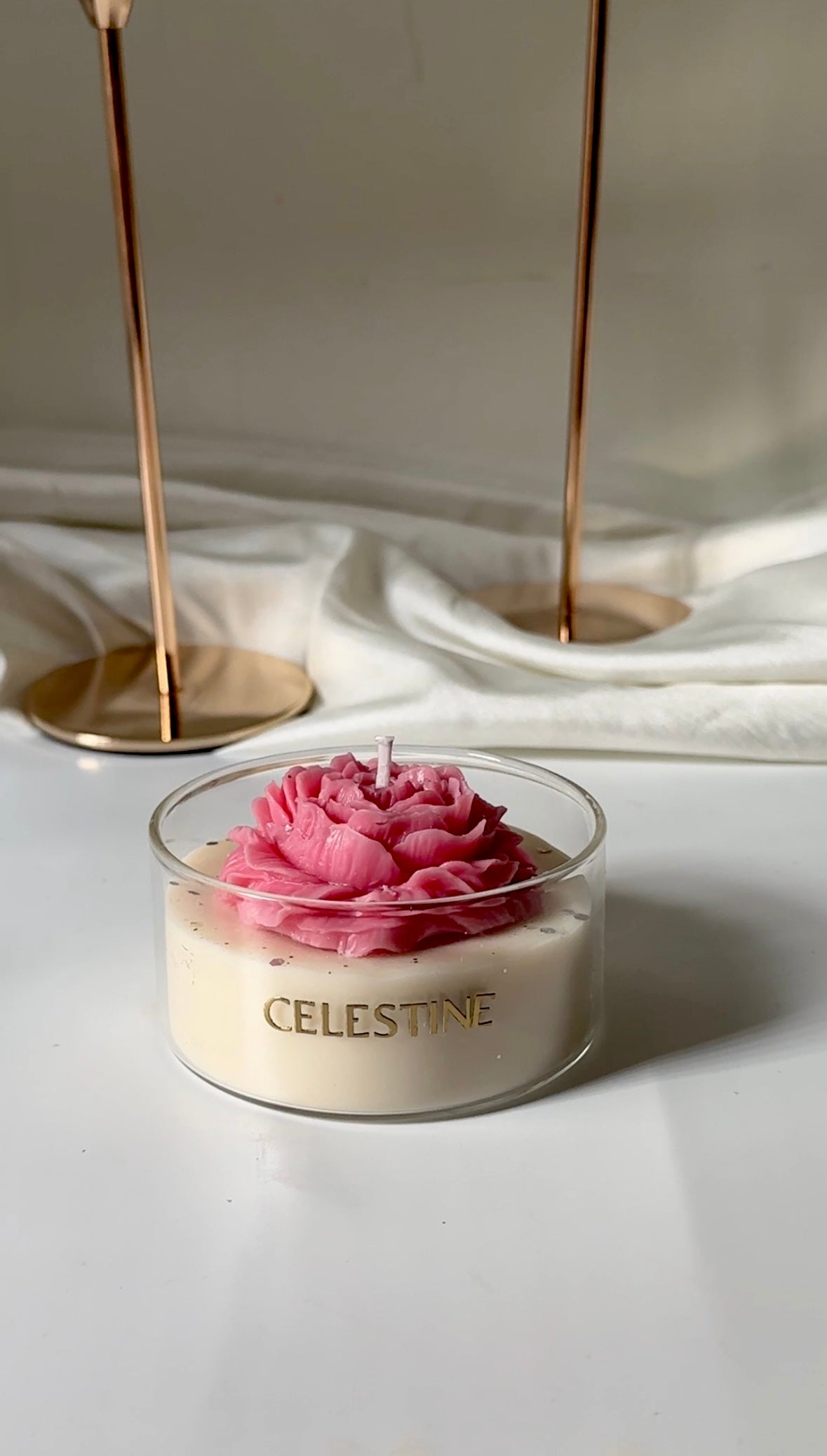 Peony Glass Jar Candle