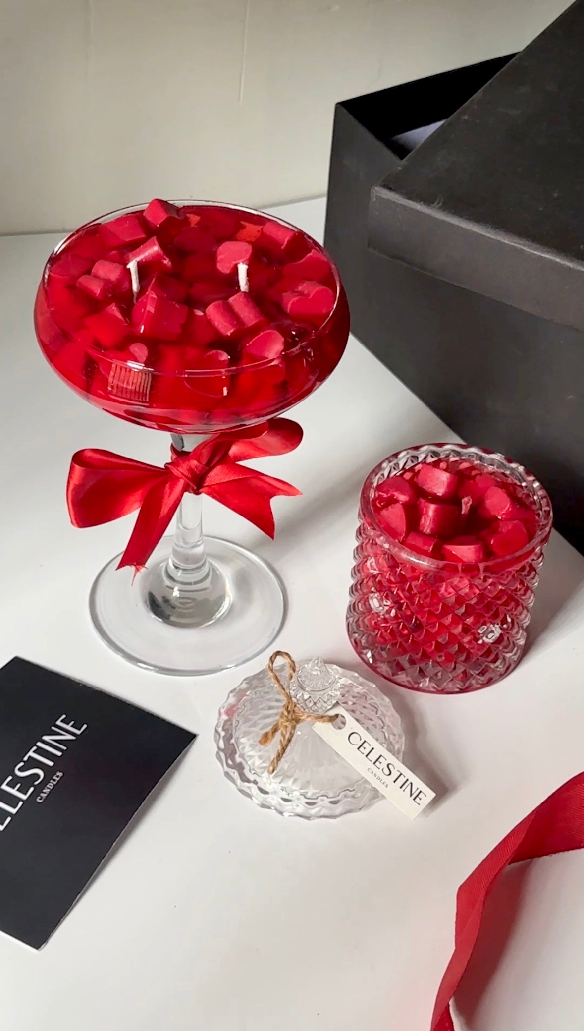 Little Red Hearts Candles Gift Set