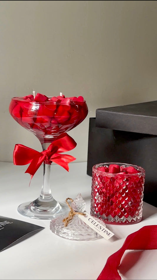 Little Red Hearts Candles Gift Set