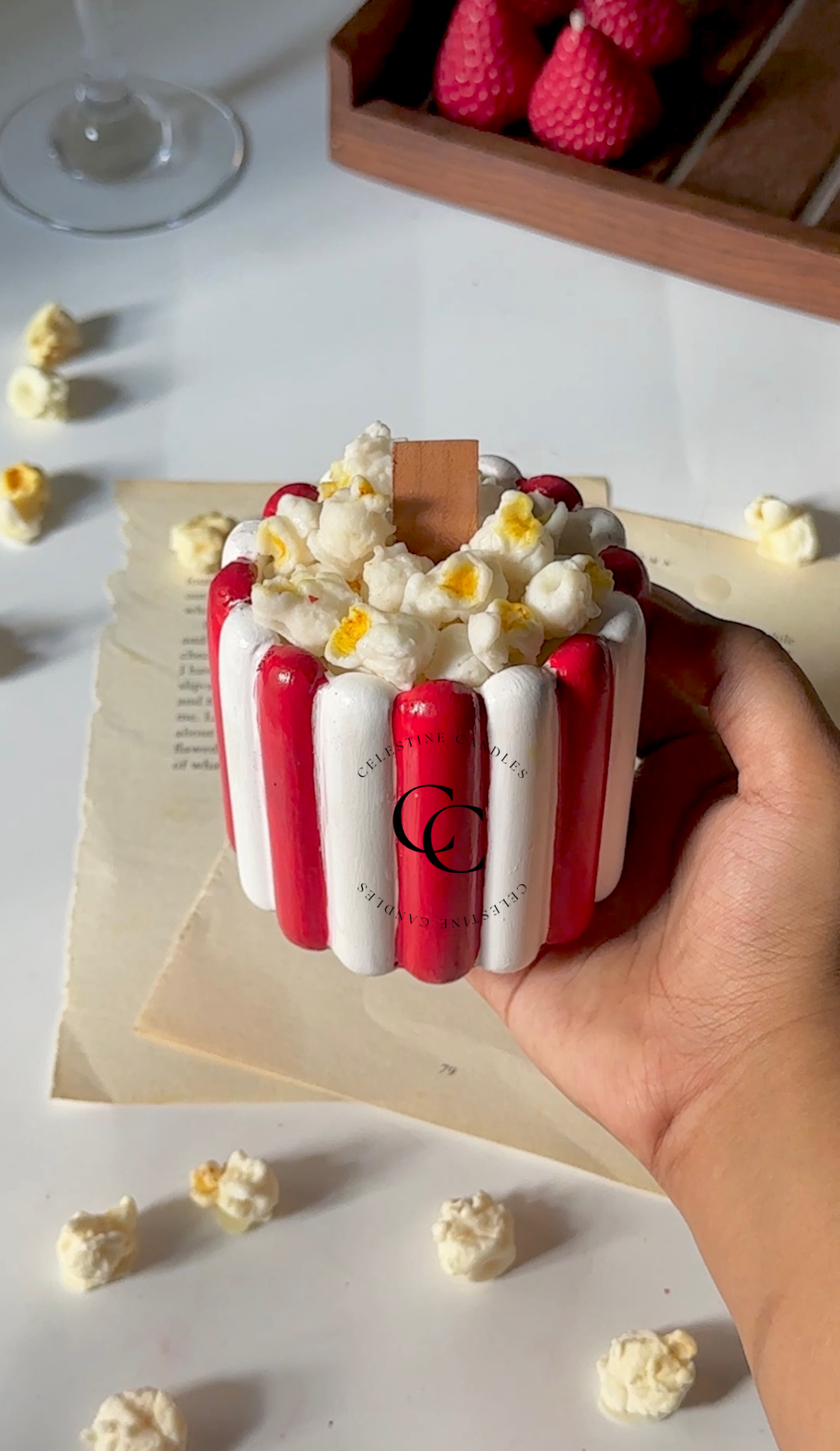 Popcorn Concrete Jar Candle