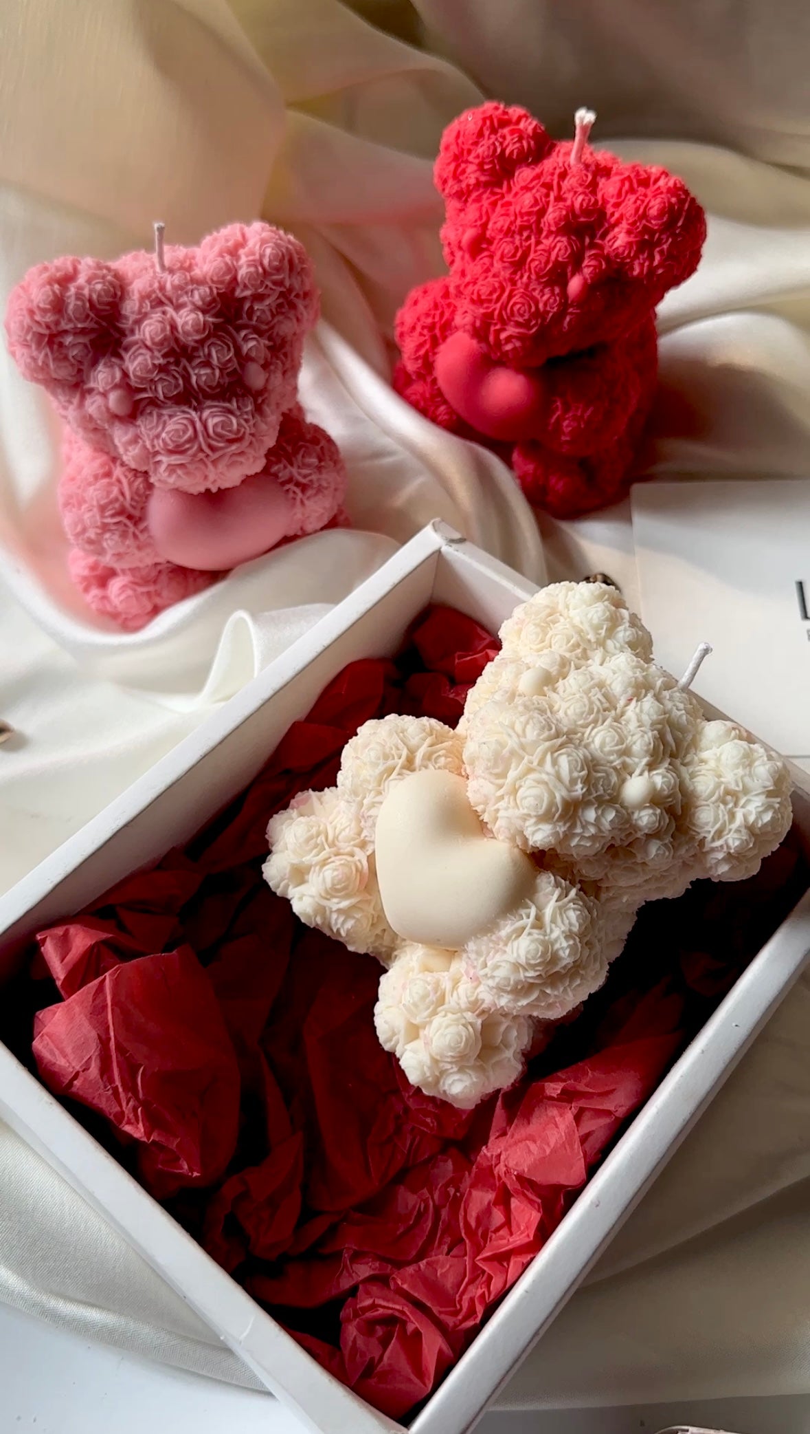 Rose Teddy Bear Candle