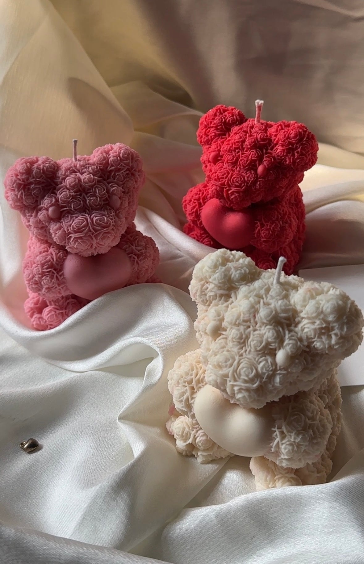 Rose Teddy Bear Candle