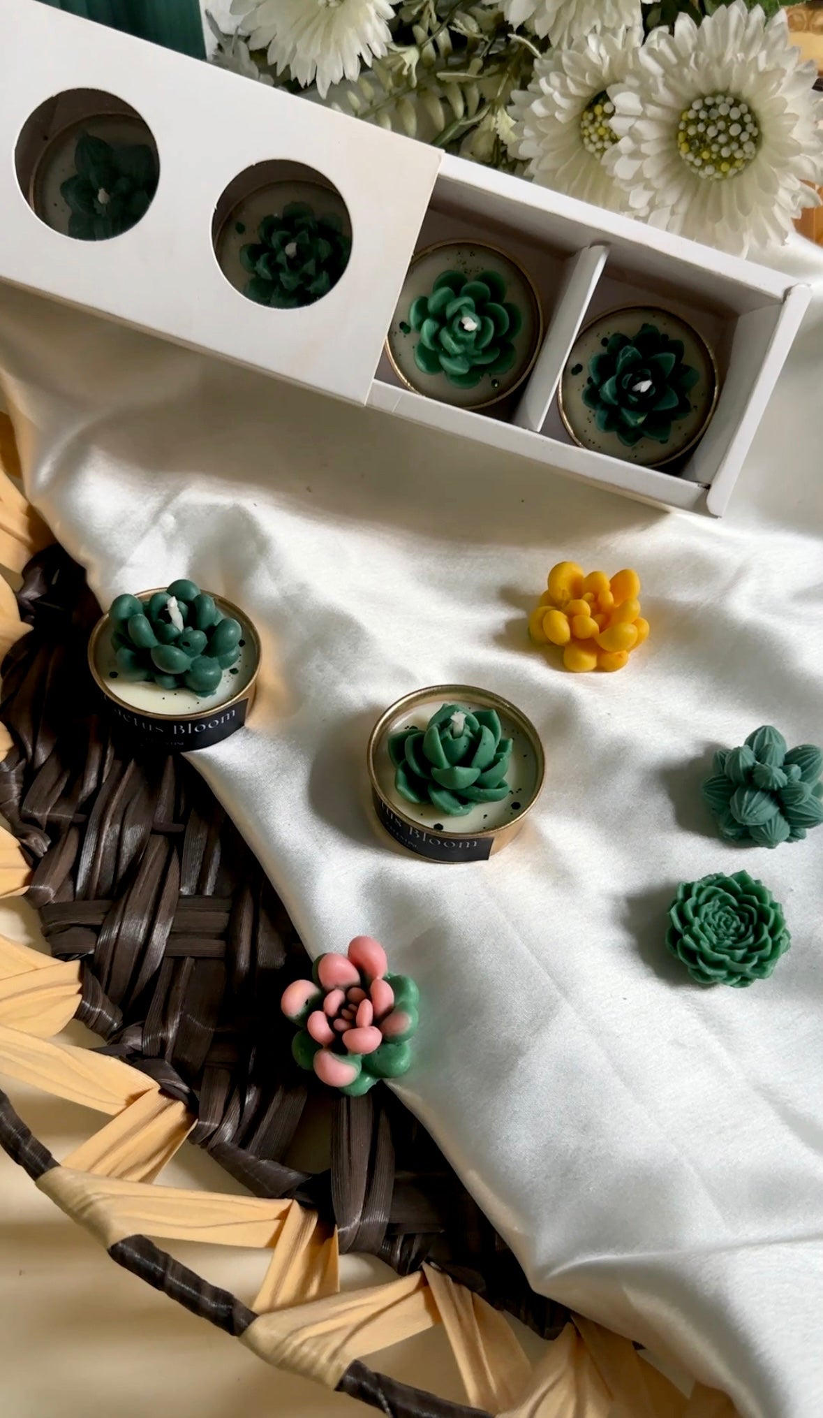Cactus Bloom - Set of 4 Luxury Tealights Gift Set