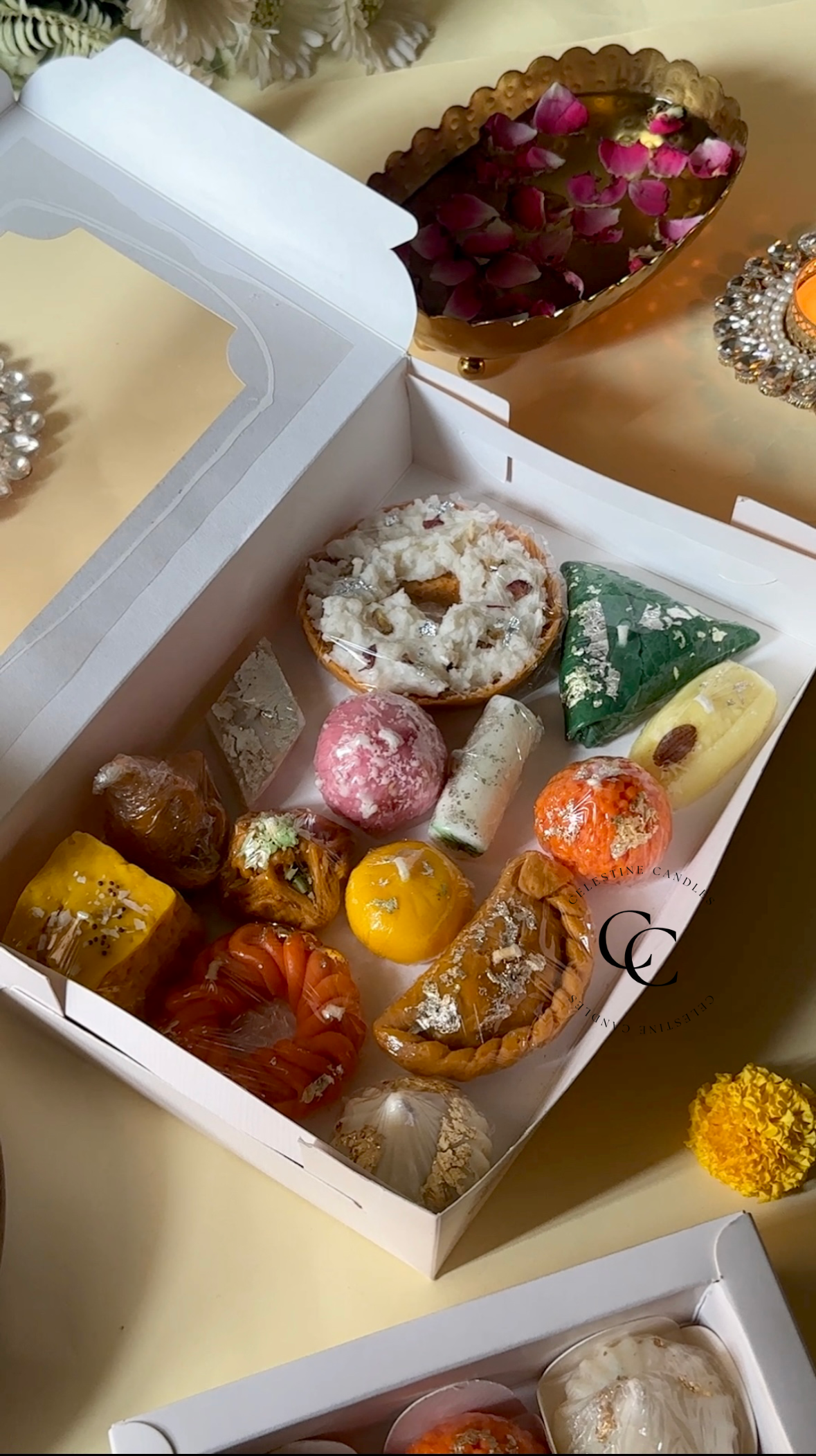 Assorted Mithai Candle Gift Box - 14 Pieces