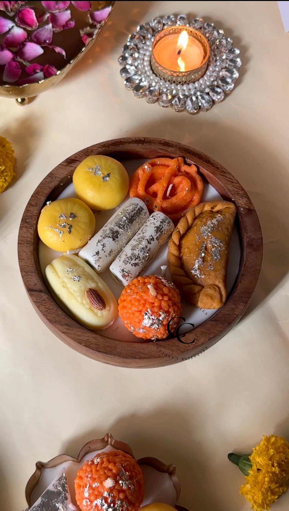 Assorted Mithai Wooden Bowl