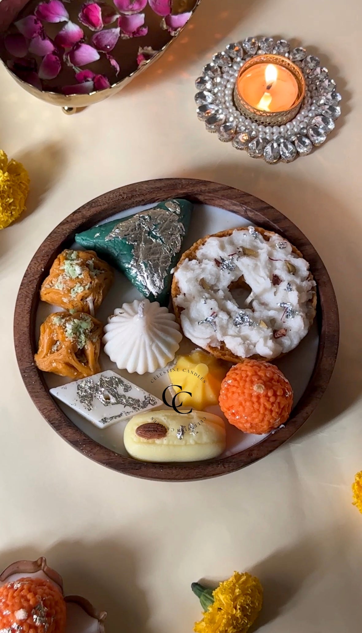 Assorted Mithai Wooden Bowl