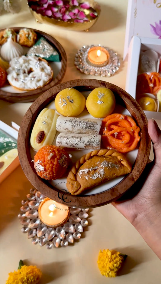Assorted Mithai Wooden Bowl