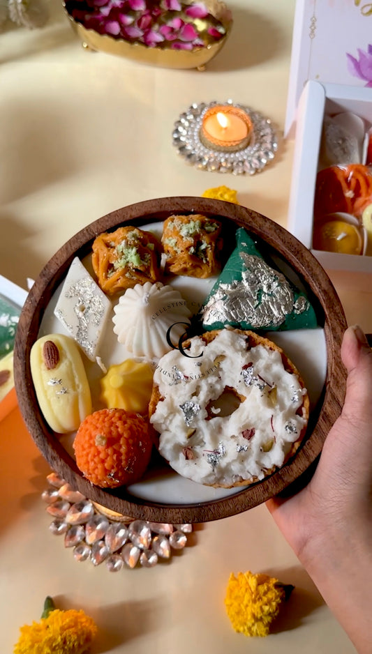 Assorted Mithai Wooden Bowl