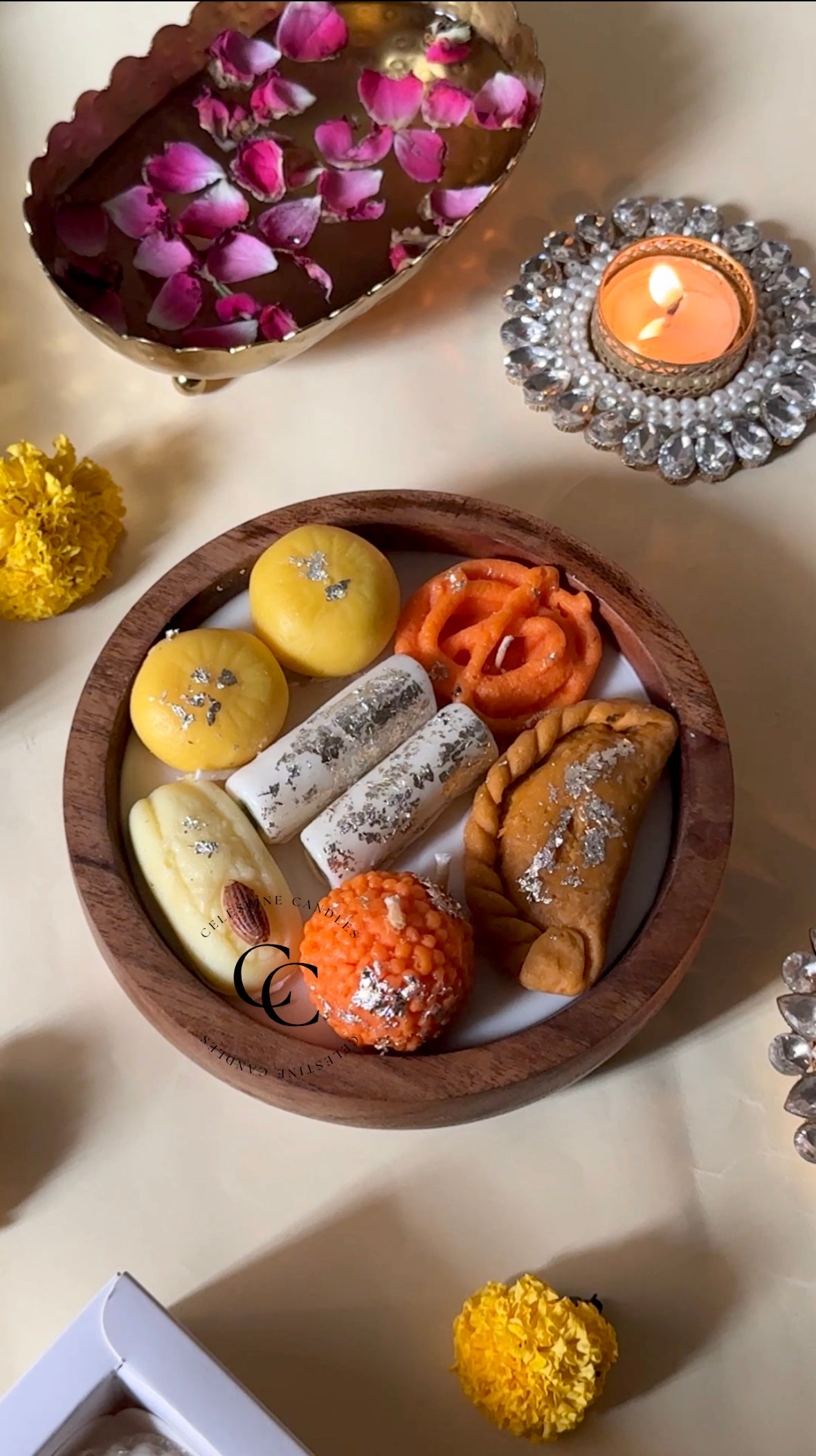 Assorted Mithai Wooden Bowl