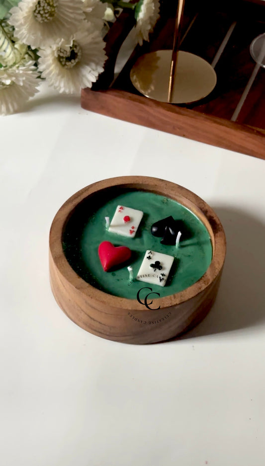 Poker Wooden Candle Bowl